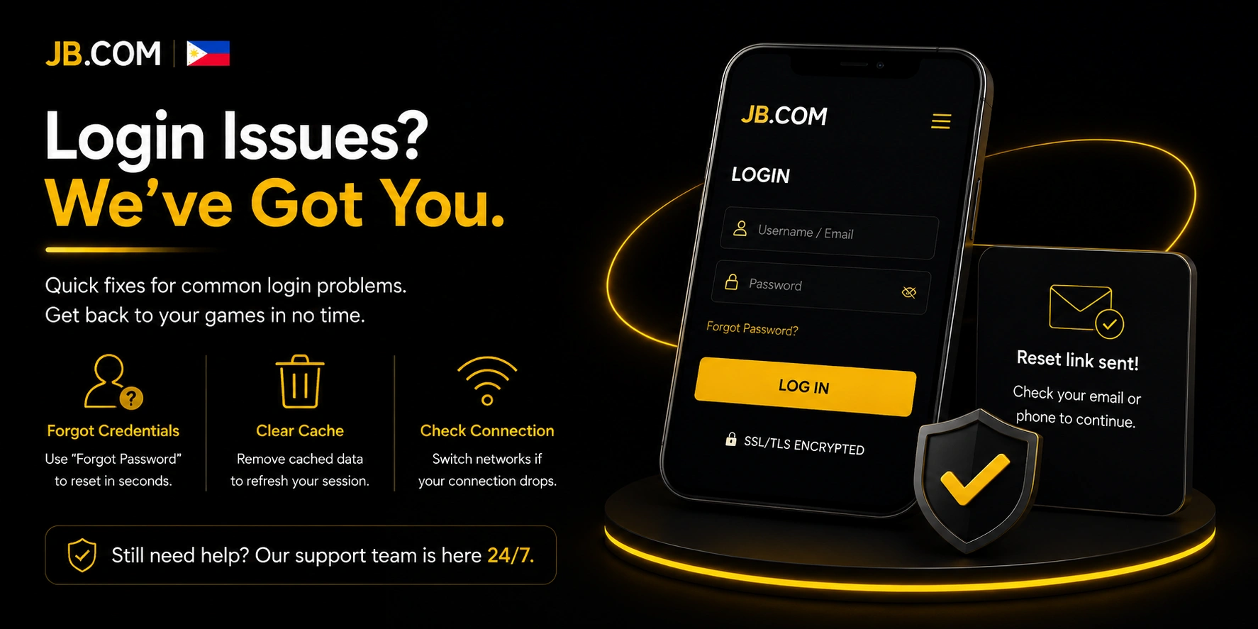 JB.com Philippines login issues guide – reset link and 24/7 support