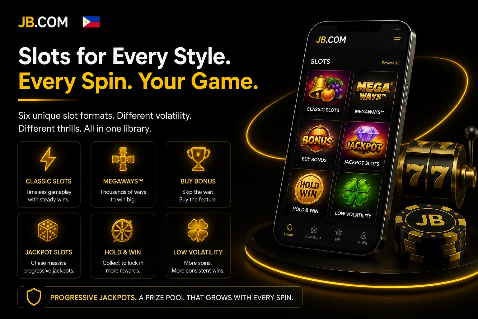 JB.com Philippines slots app – six formats from classic to jackpot